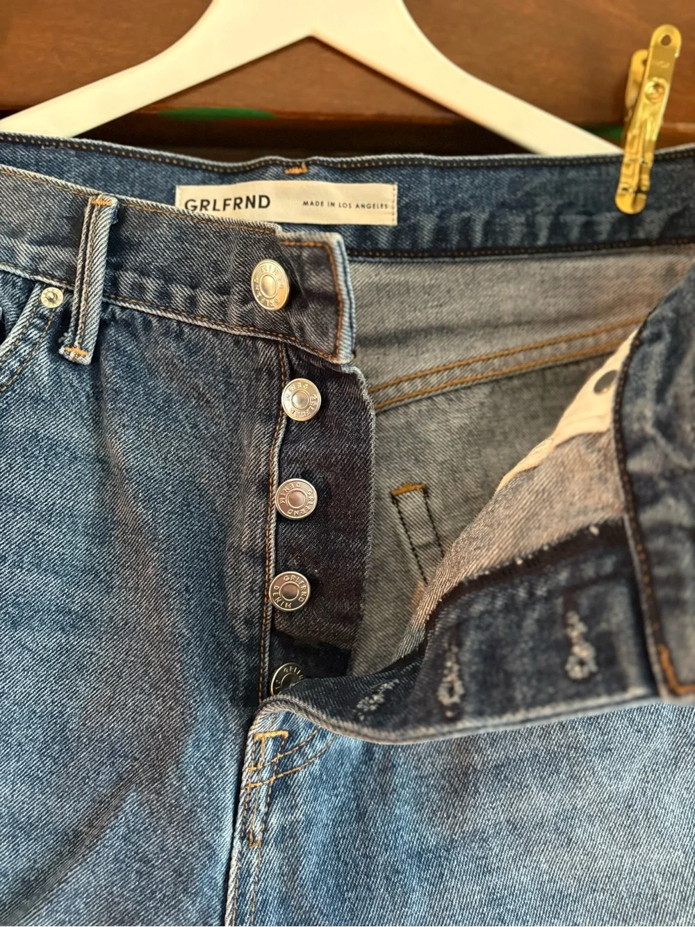 GRLFRND Lyric High Rise Split Hem Denim Short In Joshua Tree Wash Size 29